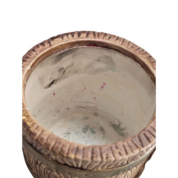 Vintage Snowman & Boy Ceramic Planter Figurine By Houston Harvest - Picture 7 of 9